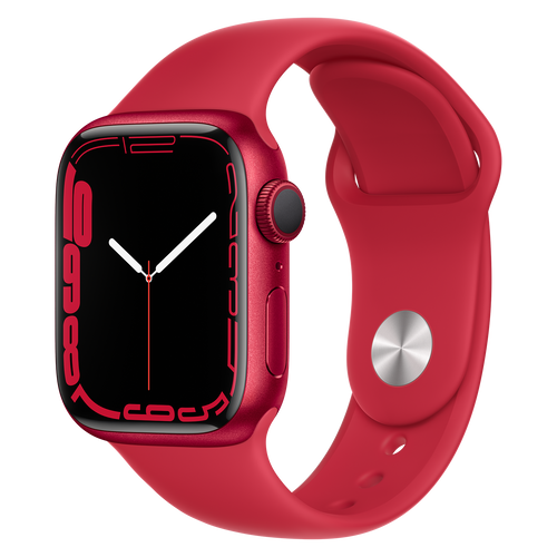 Apple-Watch-Series-7-41mm-Rood-Aluminium-Rood-Sportband