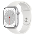 Apple-Watch-Series-8-45mm-Zilver-Aluminium-Wit-Sportband