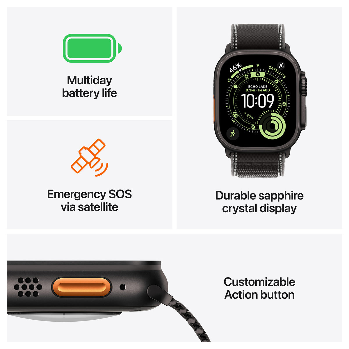 Apple Watch Ultra 3 5G Zwart - Alpine band Zwart