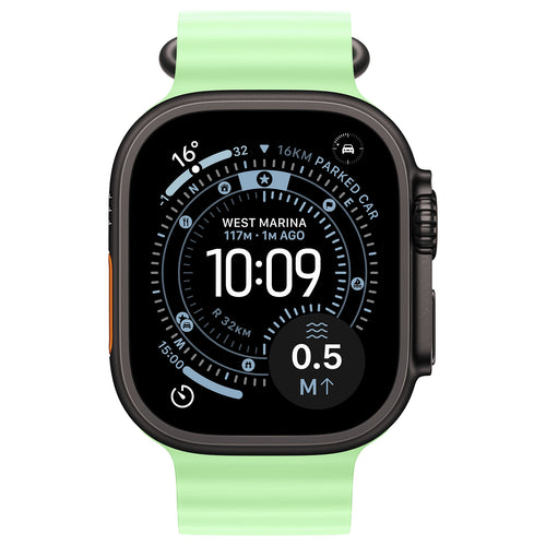 Apple Watch Ultra 3 5G Zwart - Ocean band Neongroen