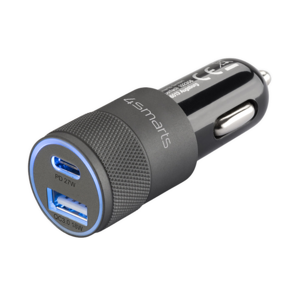 Refurbished 4smarts 27W 2-in-1 Autoladegerät USB-A und USB-C