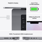 MacBook Pro 14-Zoll M1 Pro 8-Core CPU 14-Core GPU 16 GB 512 GB Space Grau