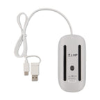refurbished LMP Easy stilvolle Kabelmaus 2in1 USB-C & USB-A - Weiß